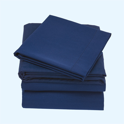 Juego Sábanas Suavitec Plus Matrimonial Concord Color Marino Diseño De La Tela Liso
