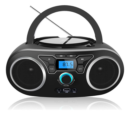 Reproductor Portatil Wiithink Bluetooth/radio/cd/usb, Negro