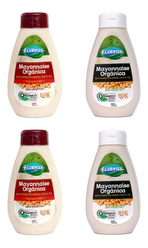 Imagem 1 de 1 de Kit Mayonnaise Orgânica Ecobras - 4 Unidades