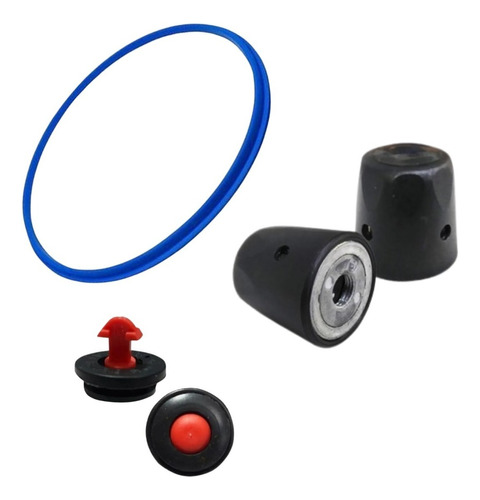 Kit 3 Peças P/ Panela Pressão 4/5 Litros Reparo Universal Cor Preto