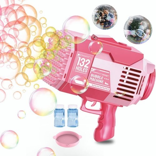 Bazooka Bubble Machine Con 132 Agujeros De Burbujas Y Luz