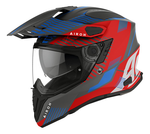 Capacete Airoh Commander Vermelho Big Trail Trilha Off Road