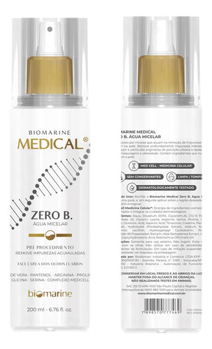 Água Micelar Pré Procedimento Zero B Biomarine