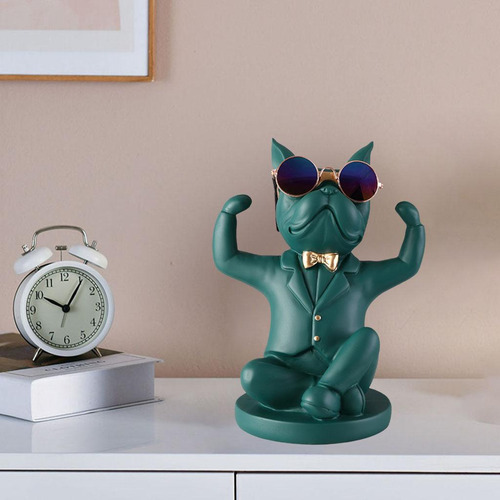 2x Escultura De Perro Creativa Estante De Vino Adornos De