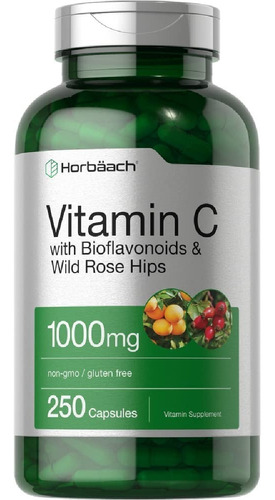 Vitamina C 1000 Mg Con Bioflavonoides Horbäach 250 Capsulas Sabor Neutro