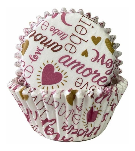 Pack X200 Capsula Para Hornear Capsulas Cupcake Love 01 8cm