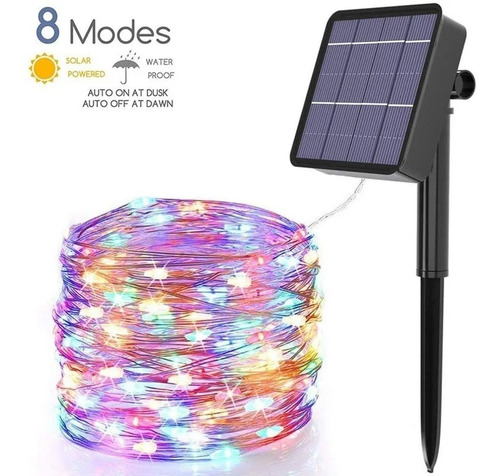 24m Tira Led 8 Modos De Luces Solares Para Jardín Exterior