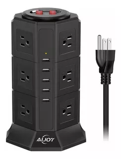Aijoy Surge Protector Tower Power Strip 12 Ac Outlets With 5