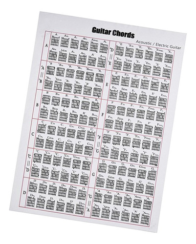 Imagen 5 de 10 de Acordes De Aprendizaje De Acordes De Guitarra 12x16 Pulgadas