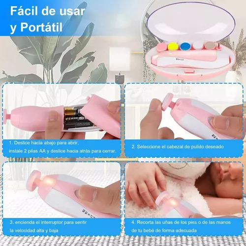 Limpador De Unhas Elétrico 1 Uni 6 Em 1 Para Adultos E Bebês