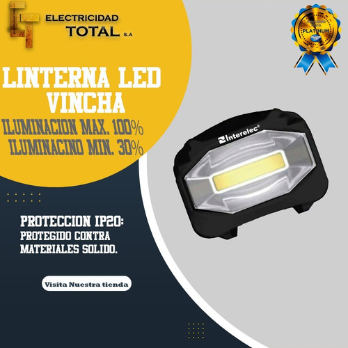 Imagen 6 de 10 de Linterna Vincha Minero Para Cabeza 3w 3 Modos De Iluminación