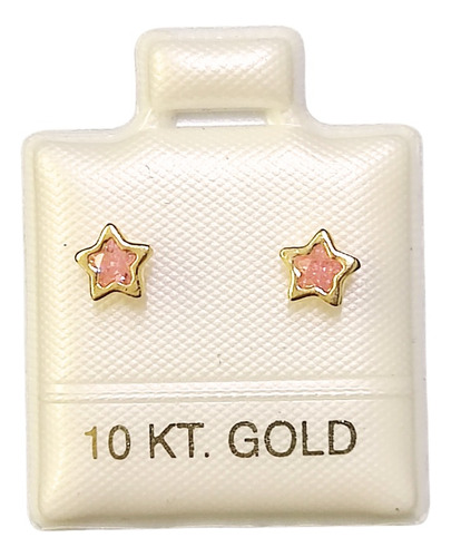 Broquel Oro 10k | Estrella Biselada Rosa