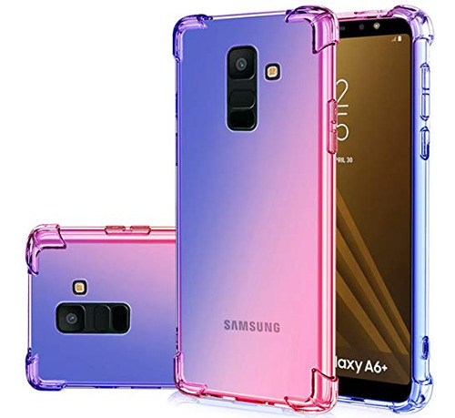 Funda Para A6 Plus 2018 Galaxy A6 Plus 2018 Azul/rosa Piel S