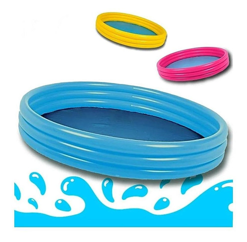 Piscina Inflável Para Crianças 118l 3 Anéis Super Resistente Cor Azul