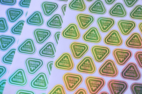 Holograma 100% Natural / 360 Pzs 15mm Color Holografico Diseño impreso 100 Natural