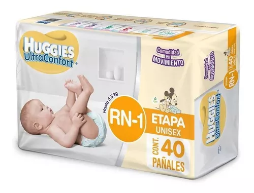 Pañales marca Huggies UltraConfort para Recién Nacido