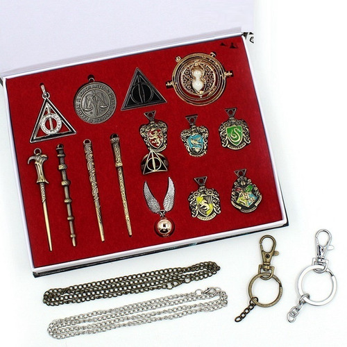 Imagen 1 de 1 de Set Harry Potter Varitas Turn Time, Snitch, Reliquias