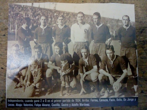 Recorte Independiente Temporada De 1934