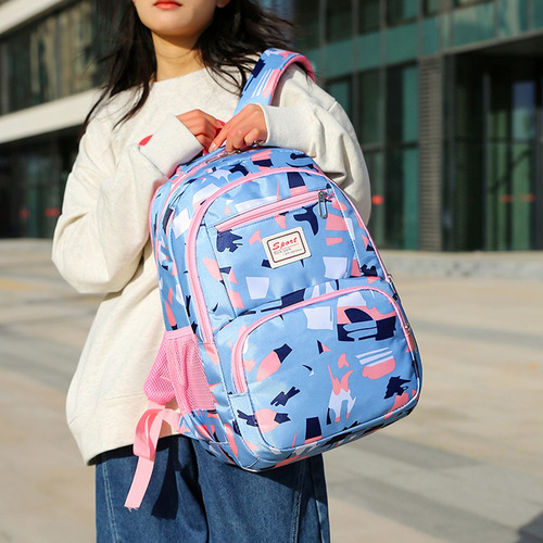 Mochila Escolar Juvenil Mima2 Set De 3 Piezas Color Celeste Diseño de la tela Poliéster