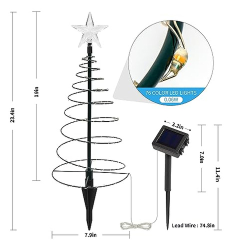 Pack De 4 Árboles Solares En Espiral Dynaming Con Luces, 19