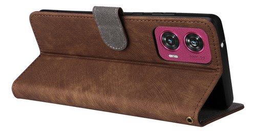 Funda Para Teléfono Motorola Edge 50, Cartera, Piel, Tarjetero, Soporte Para Muñeca, Funda De Teléfono