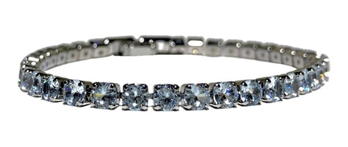 Pulsera De Diamantes De Zircornia Y Acero Inoxidable 