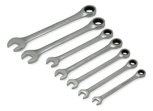 Set Llaves Combinadas Con Crique Bremen 7pz 8a19 Mm 7775 Dgm
