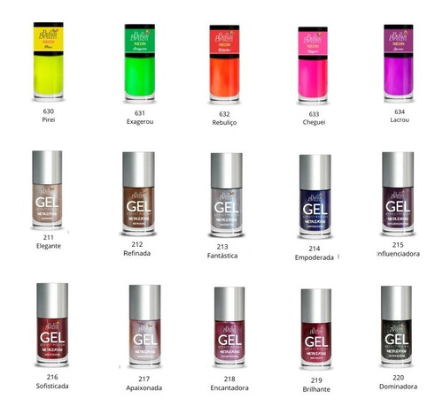 Imagem 3 de 9 de Kit Com 10 Esmaltes Em Gel Bella Brazil Seca Sem Cabine Uv