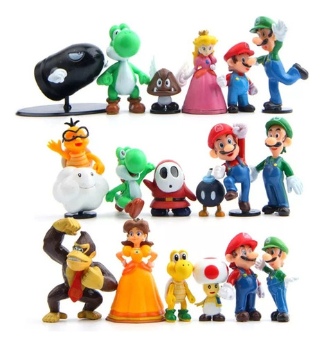 18 Piezas De Acción De Super Mario Bowser Para Brinqued