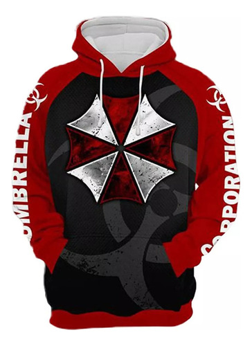 Resident Evil Logo Sudadera Para Adulto Unisexo Rojo Negro