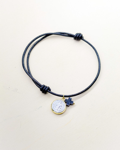 Pulsera Cordón Con San Benito - Caballero