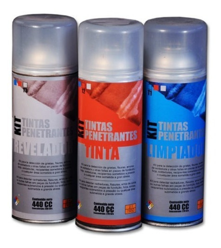 Kit De Tintas Penetrantes En Aerosol Para Ensayo Soldaduras