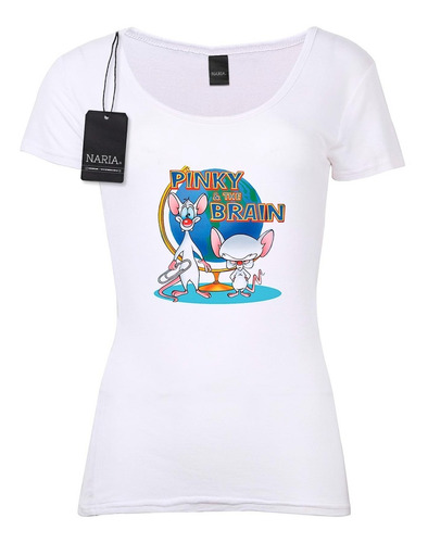 Remera Dama Pinky Y Cerebro Imagen Dibujo Art Logo - Pspc2