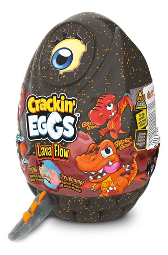 Peluche Crackin Eggs Lava Flow Huevo De Dino C/sonido- Lanus