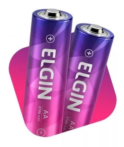 Pilha Recarregável Aa 2700Mah Elgin Com 4 Unidades Comum