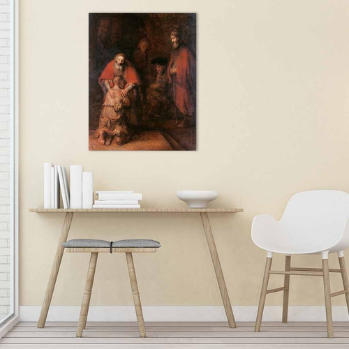 Cuadro Canvas Bastidor  Hijo Prodigo Rembrandt 50x64 Cm Myc