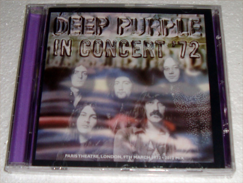 Deep Purple In Concert 72 Cd Nuevo Sellado / Kktus