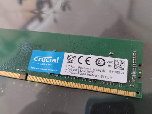 Memoria Ram Dimm Ddr4 Crucial 4gb 2666 Mhz Usada Impecable