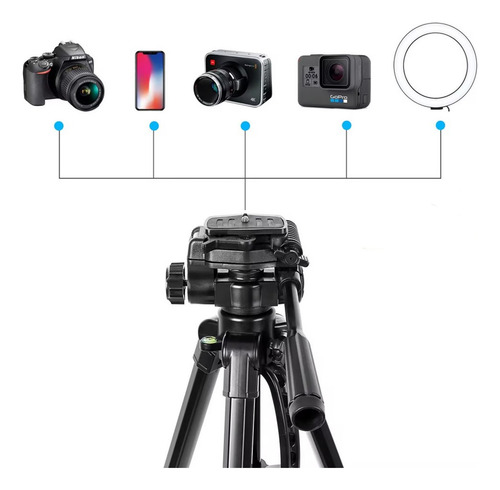 Tripode Camara Celular 3 Secciones 1.67m+soporte+funda 3560