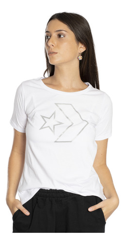 Remera Converse Textil Mujer Moda Blanco