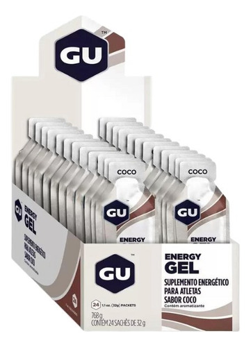 Gel Gu Energy Sabor Coco Caixa Com 24 Saches - Suplemento