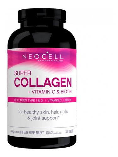 Imagen 1 de 2 de Super Colageno Con Biotin Y Vitamina C 360 Tabletas Neocell
