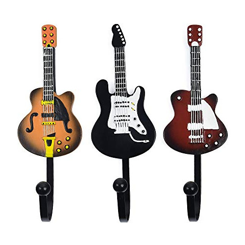 Ganchos Decorativos Forma De Guitarra Vintage Colgar Ro...