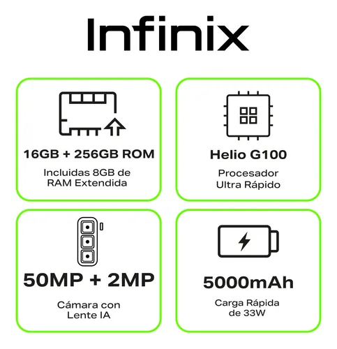 Celular Infinix Hot 50 Pro Nfc Dual 256gb Ram 8+8gb