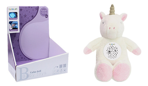 Peluche Unicornio Proyector Con Sonido 1952296 Shine Color Blanco