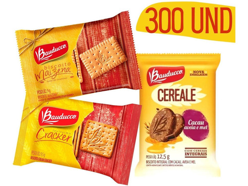 Sache Bolacha Bauducco Biscoito Cereale Maizena Cracker 300u