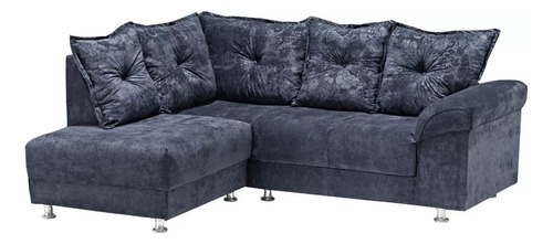 Sofa De 3 Cuerpos Con Extension Chaise En Tela O Cuerina Color Gris