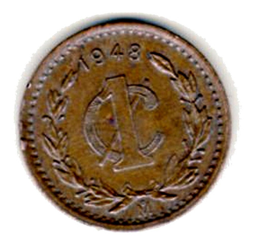 4 Piezas Moneda Antigua México Centavo Laurel  1945