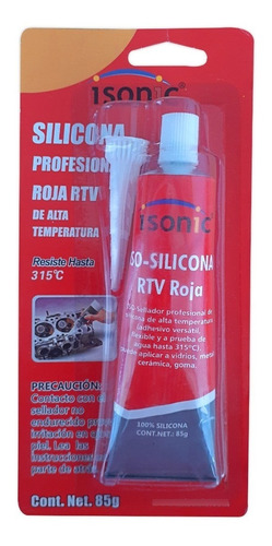 Silicon Rojo 85gr. Rtc Alta Temperatura (351º)  X 2 Unidades