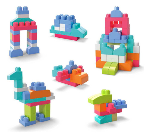 Mega Bloks Juguete Construcción Bolsa 60 Piezas Color Rojo
